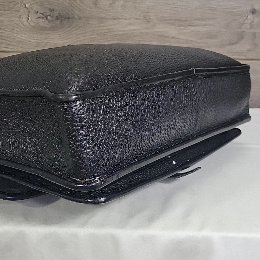 Vintage Dooney & Bourke Black Pebble Leather Briefcase Bag